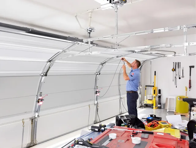 Garage door cable repair service by Columbus Garage Door Repair in Columbus