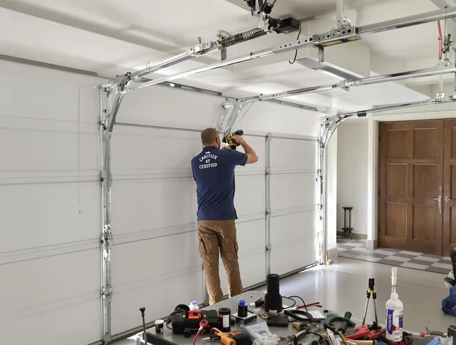 Columbus Garage Door Repair certified technician performing precision garage door repair in Columbus