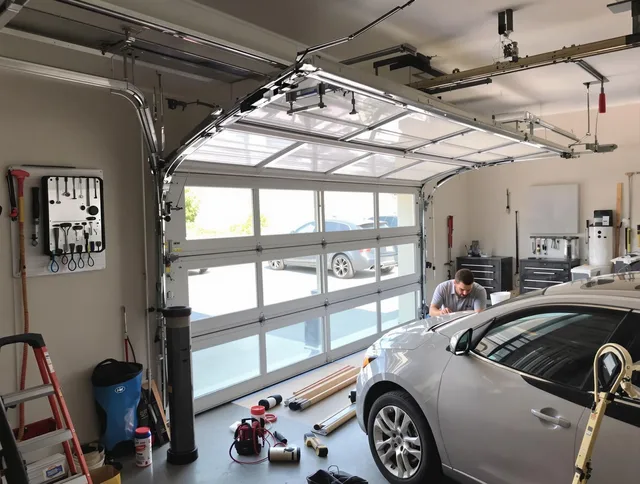 Garage door noise reduction service by Columbus Garage Door Repair in Columbus