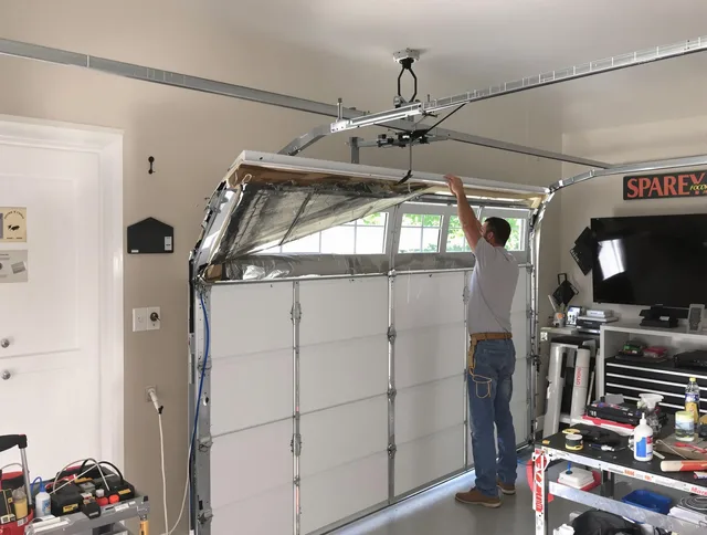 Garage door section replacement by Columbus Garage Door Repair in Columbus